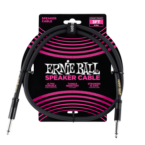 Ernie Ball Classic Speaker Cable - Straight/Straight, Black 7.62cm / 3" 1