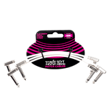 Ernie Ball Angled Patch Cable 3-Pack - White 15cm / 6" 1