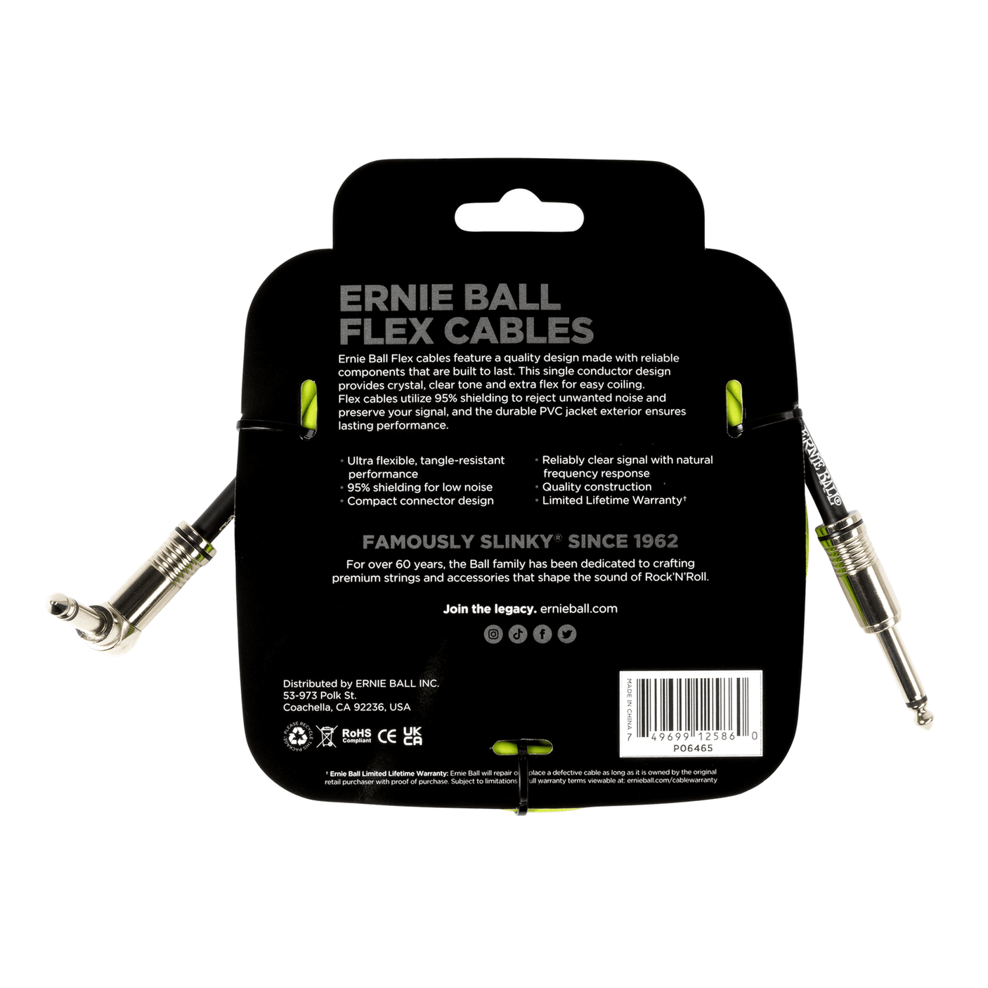 Ernie Ball Flex Patch Cable - Green 3m / 10' 2