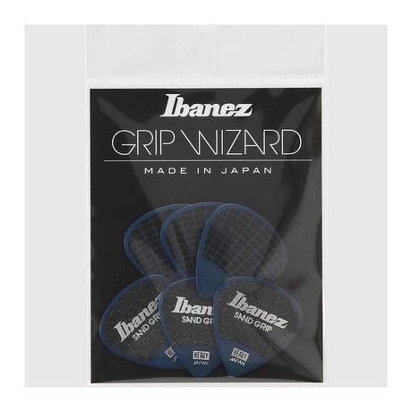 Ibanez PPA16HSG Grip Wizard Sand Grip Picks — Heavy 1.00mm, 6-Pack Dark Blue 1
