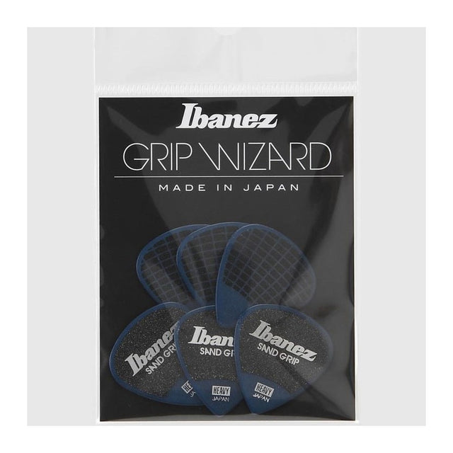 Ibanez PPA16HSG Grip Wizard Sand Grip Picks — Heavy 1.00mm, 6-Pack Dark Blue 1