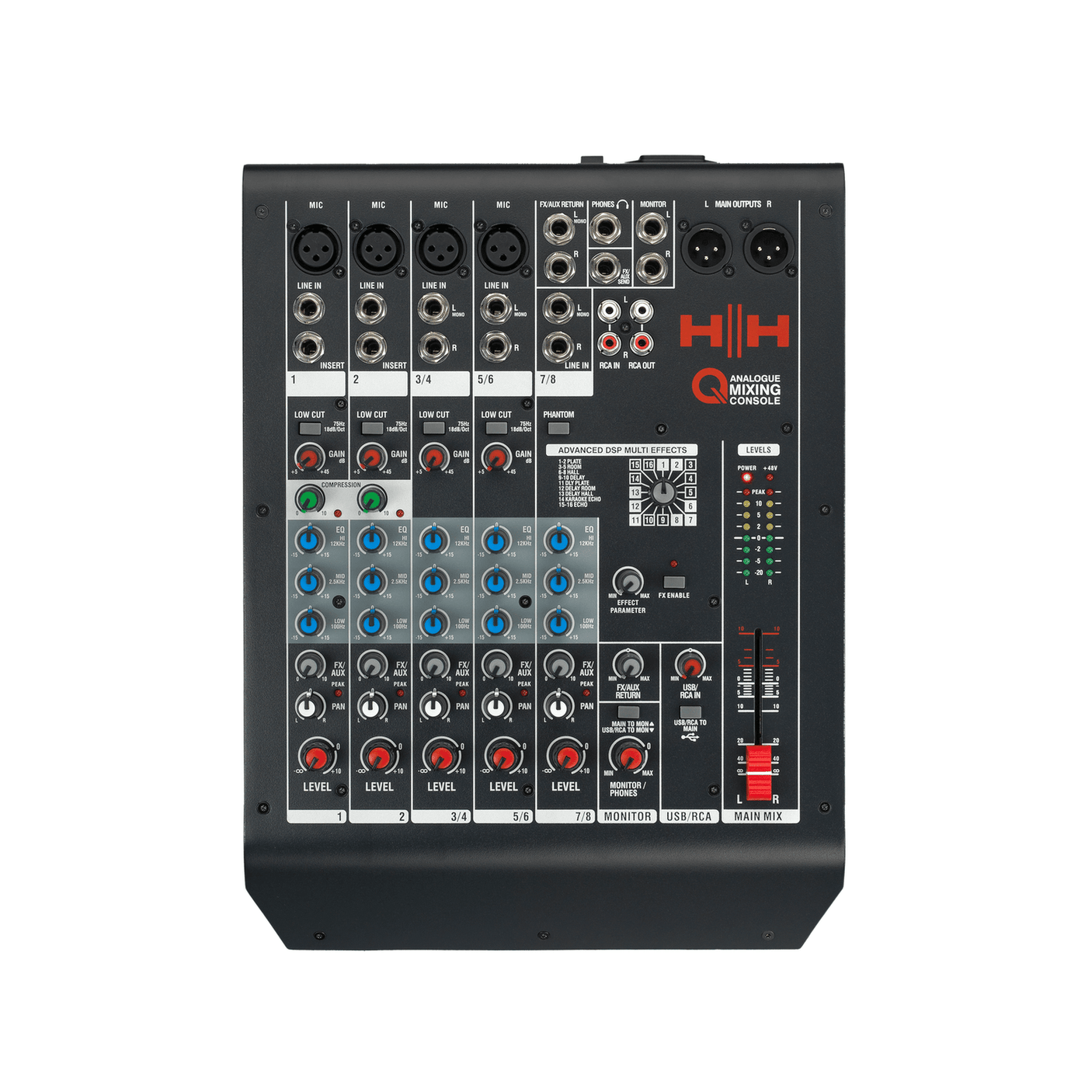 HH TRE-1201 12" Active PA Speakers & Q8FX 8-Channel Mixer Bundle 2