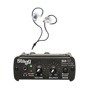Stagg SIA-ST & SPM-435 Wired In-Ear Monitoring System - Transparent 1