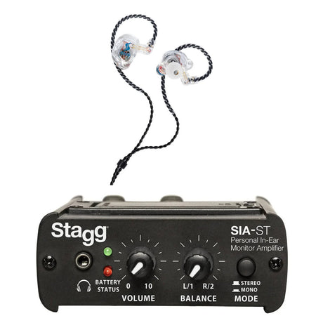 Stagg SIA-ST & SPM-435 Wired In-Ear Monitoring System - Transparent 1