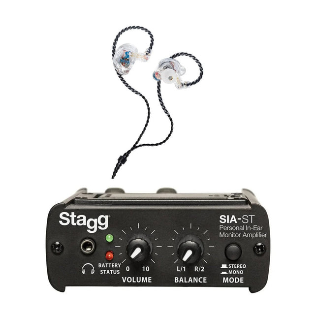 Stagg SIA-ST & SPM-435 Wired In-Ear Monitoring System - Transparent 1