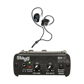 Stagg SIA-ST & SPM-435 Wired In-Ear Monitoring System - Black 1