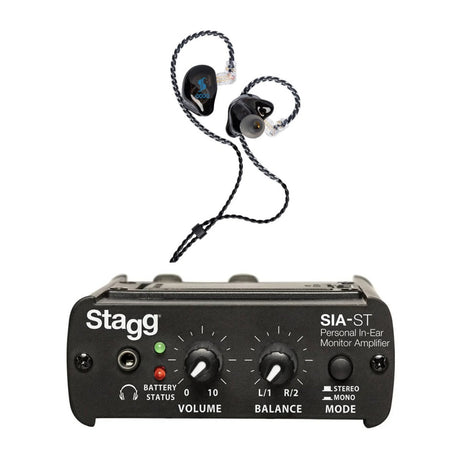 Stagg SIA-ST & SPM-435 Wired In-Ear Monitoring System - Black 1