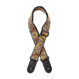 Stagg Woven Guitar Strap - Paisley Orange 1
