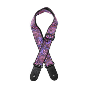 Stagg Woven Guitar Strap - Paisley Pink 1