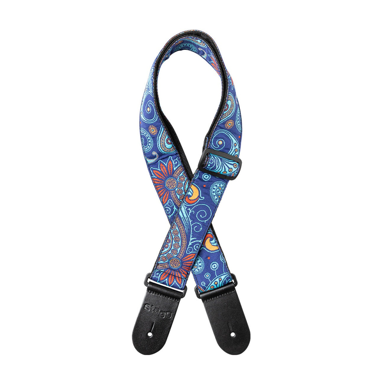 Stagg Woven Guitar Strap - Paisley Blue 1