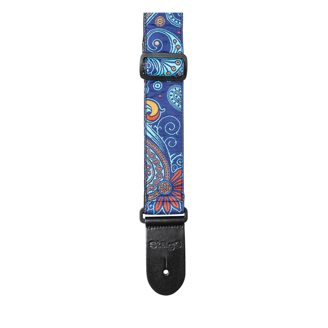 Stagg Woven Guitar Strap - Paisley Blue 3