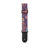 Stagg Woven Guitar Strap - Paisley Orange and Blue 2
