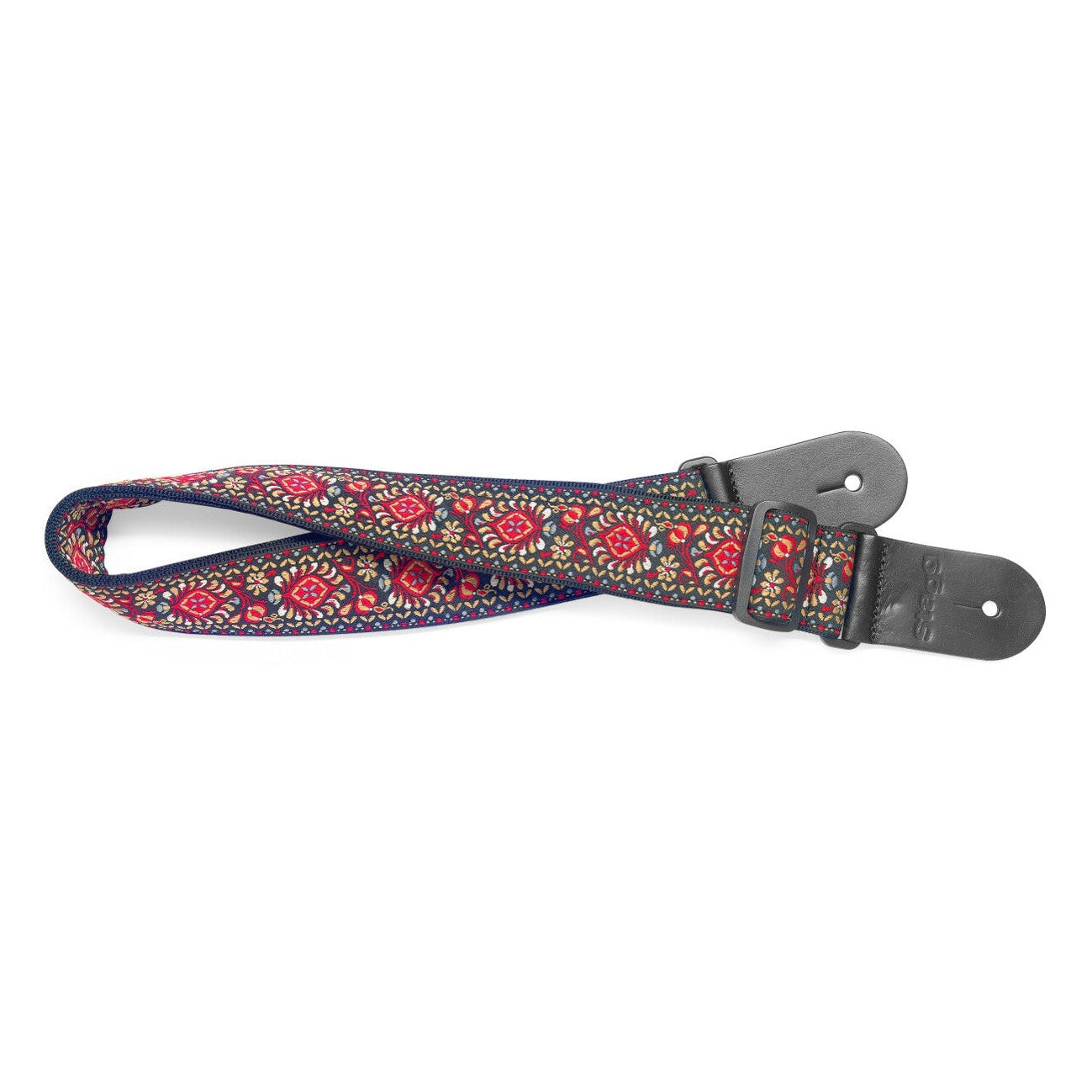 Stagg Woven Guitar Strap - Red Jimi 1