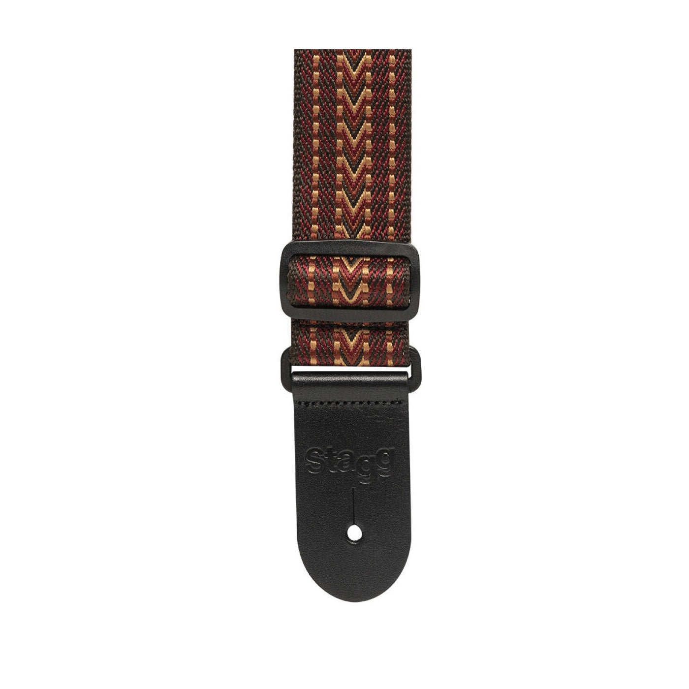 Stagg Woven Cotton Guitar Strap with Red Rafter Design 1