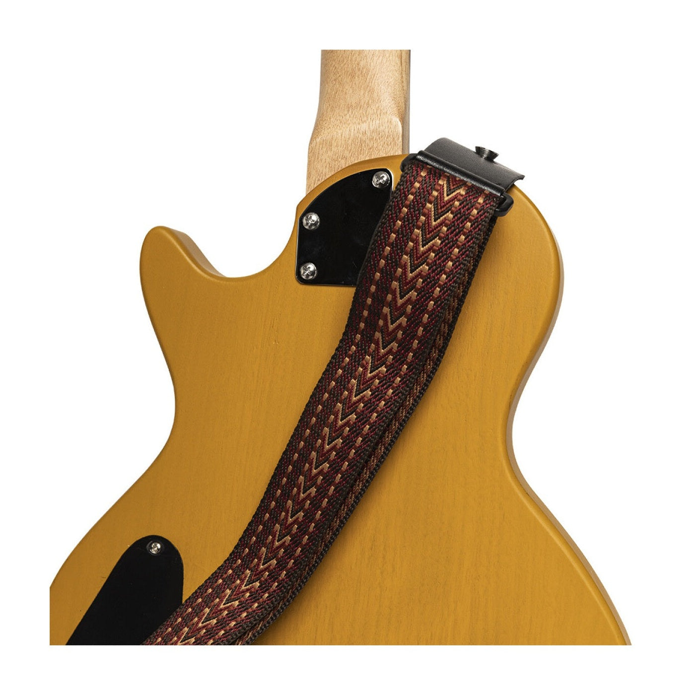 Stagg Woven Cotton Guitar Strap with Red Rafter Design 3