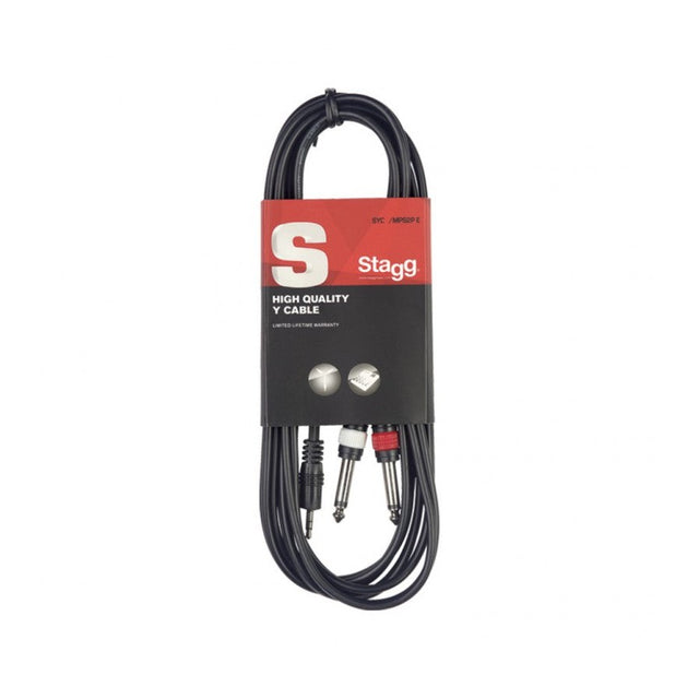 Stagg Stereo Mini Jack to Dual Mono Jack Y-Splitter Cable — 2M 1