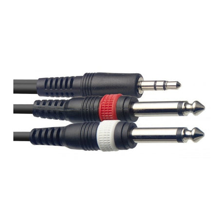 Stagg Stereo Mini Jack to Dual Mono Jack Y-Splitter Cable — 2M 2
