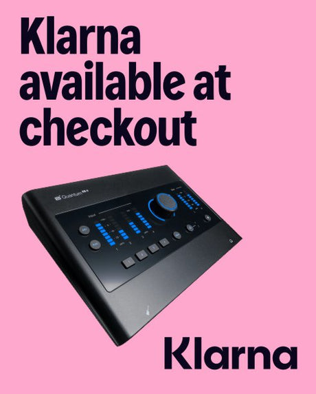 Control panel with 'Klarna' branding on a pink background