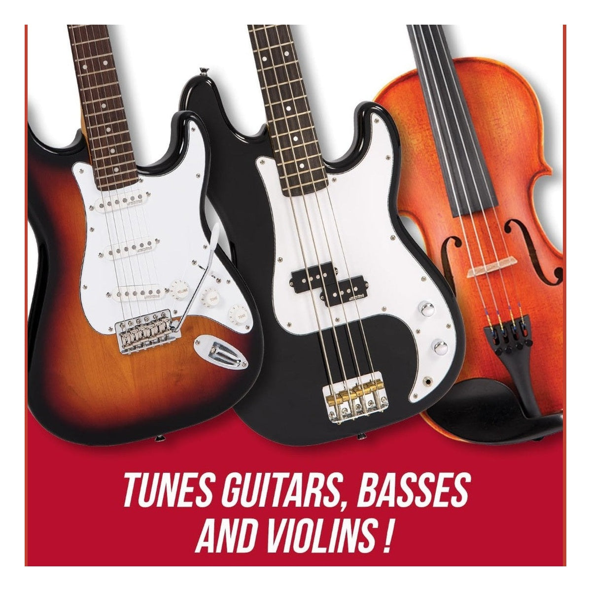 Snark SN-5GX Tuner Tunes Guitars Basses Violins Text