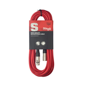 Stagg SMC10-CRD - 10m XLR Male to Female Cable Red 1