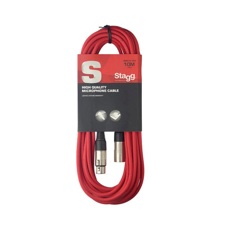 Stagg SMC10-CRD - 10m XLR Male to Female Cable Red 1