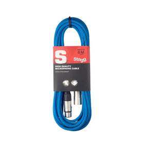 Stagg SMC6-CBL - 6m XLR to XLR Balanced Microphone Cable Blue 1