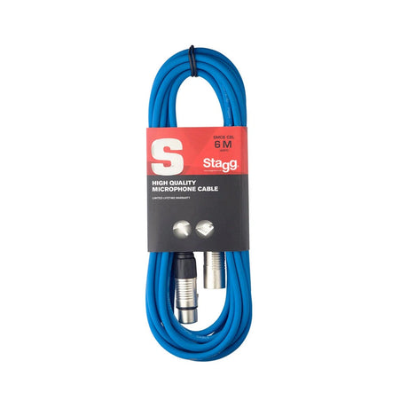 Stagg SMC6-CBL - 6m XLR to XLR Balanced Microphone Cable Blue 1