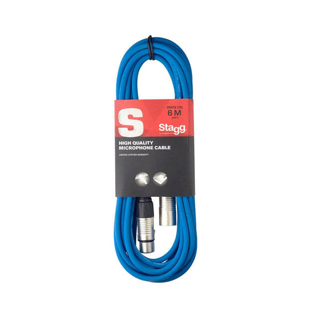 Stagg SMC6-CBL - 6m XLR to XLR Balanced Microphone Cable Blue 1