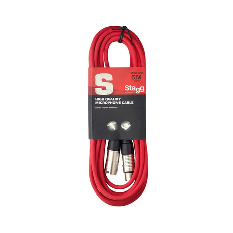 Stagg SMC6-CRD - 6m XLR to XLR Balanced Microphone Cable Red 1