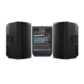 HH TRE-1201 12" Active PA Speakers & Q6FX 6-Channel Mixer Bundle 1