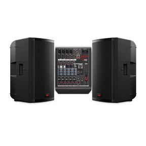 HH TRE-1201 12" Active PA Speakers & Q8FX 8-Channel Mixer Bundle 1