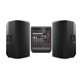 HH TRE-1501 15" Active PA Speakers & Q8FX 8-Channel Mixer Bundle 1