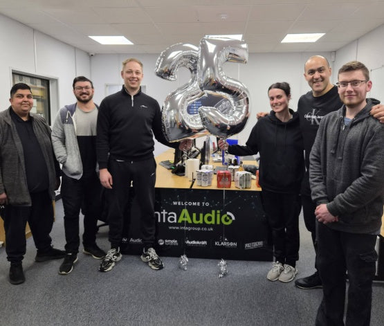 The Inta Audio staff celebrate 25 years in business