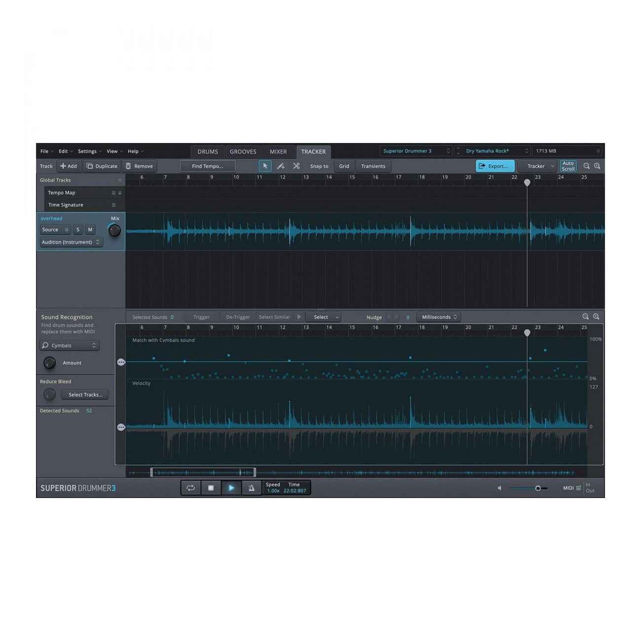 Toontrack Superior Drummer 3  Tracker