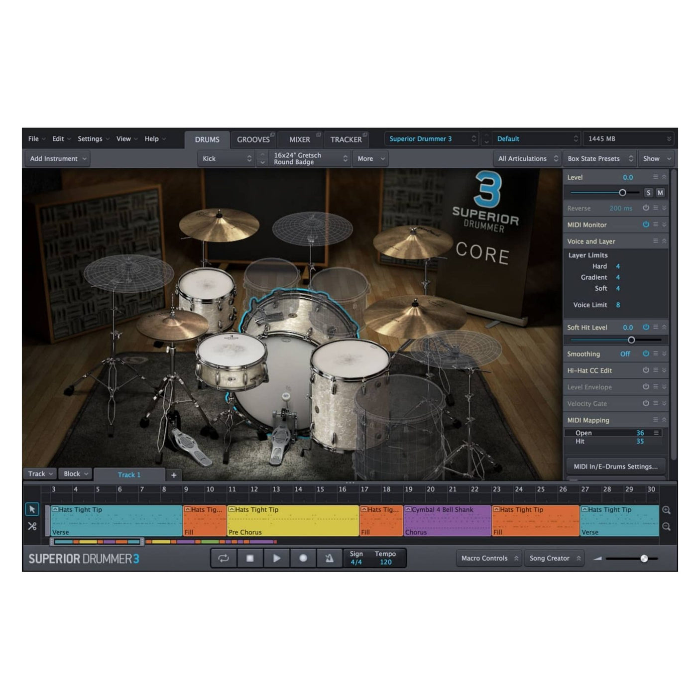 Toontrack Superior Drummer 3  UI