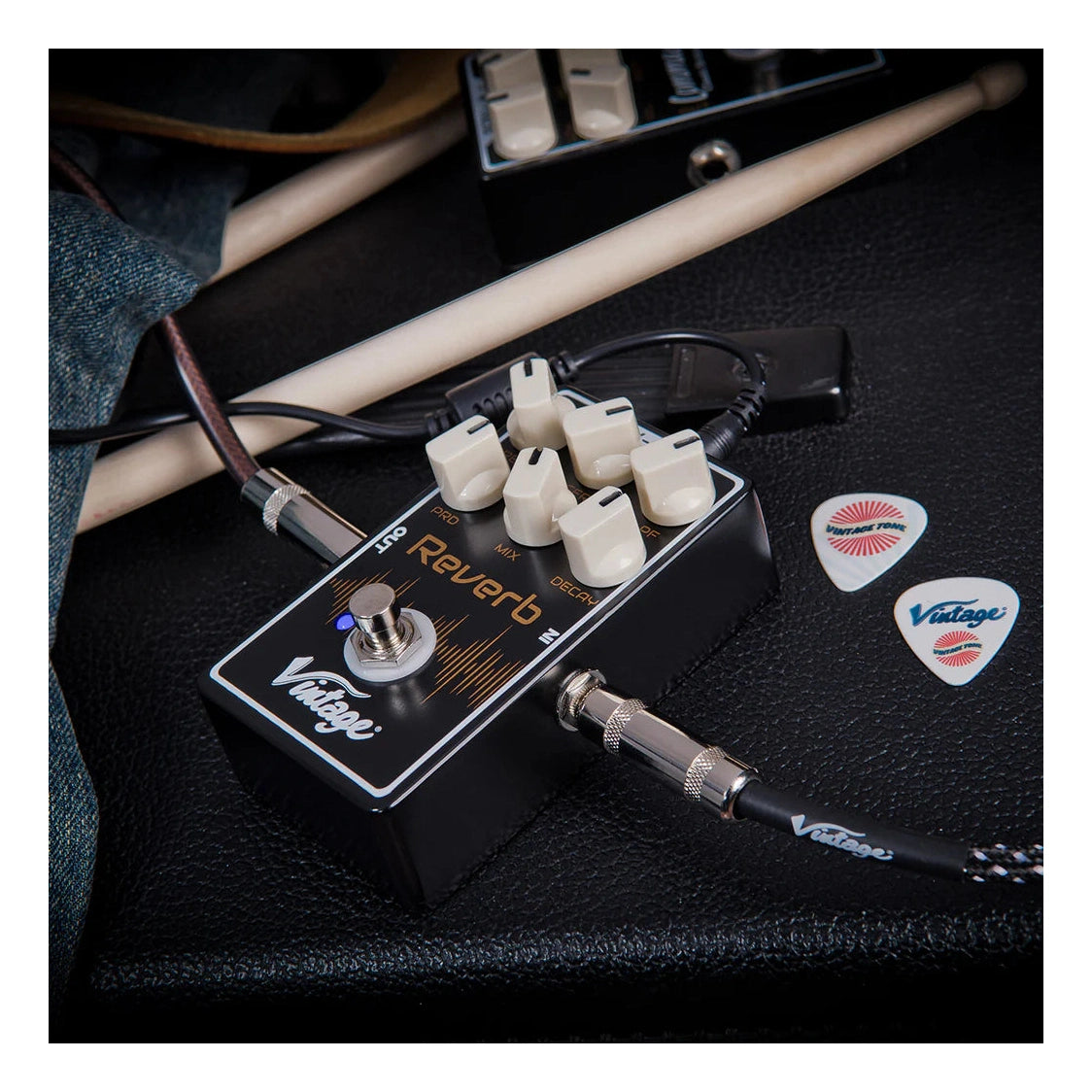 Vintage VFX12 Reverb Effects Guitar Pedal 4