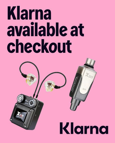 Two electronic devices on a pink background with 'Klarna' branding.