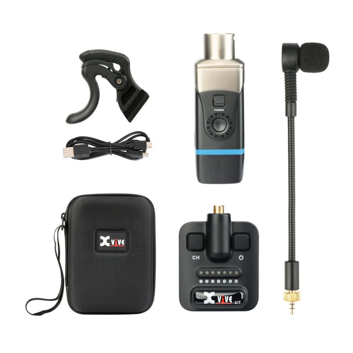 Xvive XU7 Saxophone Wireless Microphone System Items