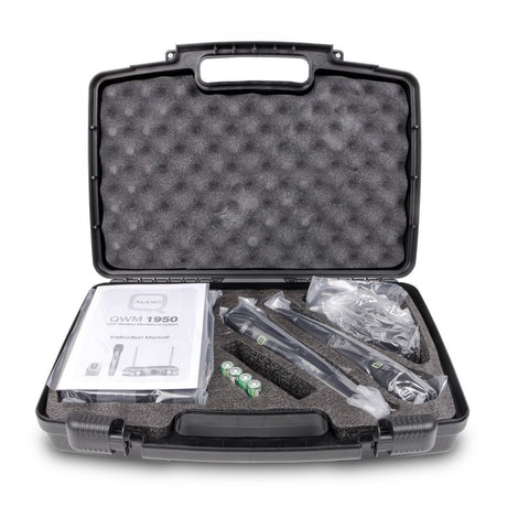 Q-Audio QWM 1950 HH+BP UHF Antenna Diversity Dual Wireless Handheld + Beltpack System 5