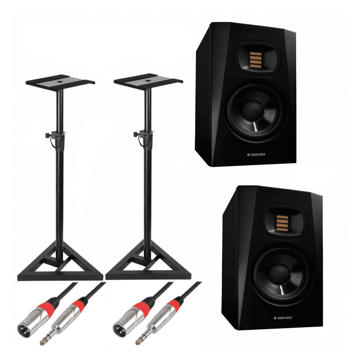 ADAM Audio T5V 5" Active Studio Monitors Pair with Stands and Cables 1