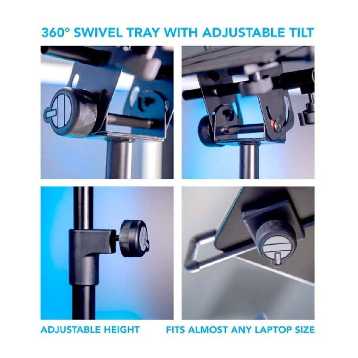 Quiklok LPH004 Fully-Adjustable Laptop Tripod Stand With Mouse Tray 5