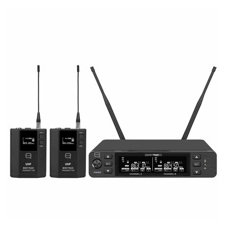 Q-Audio QWM 1960 V3 BP UHF True Diversity Dual Wireless Beltpack System 5