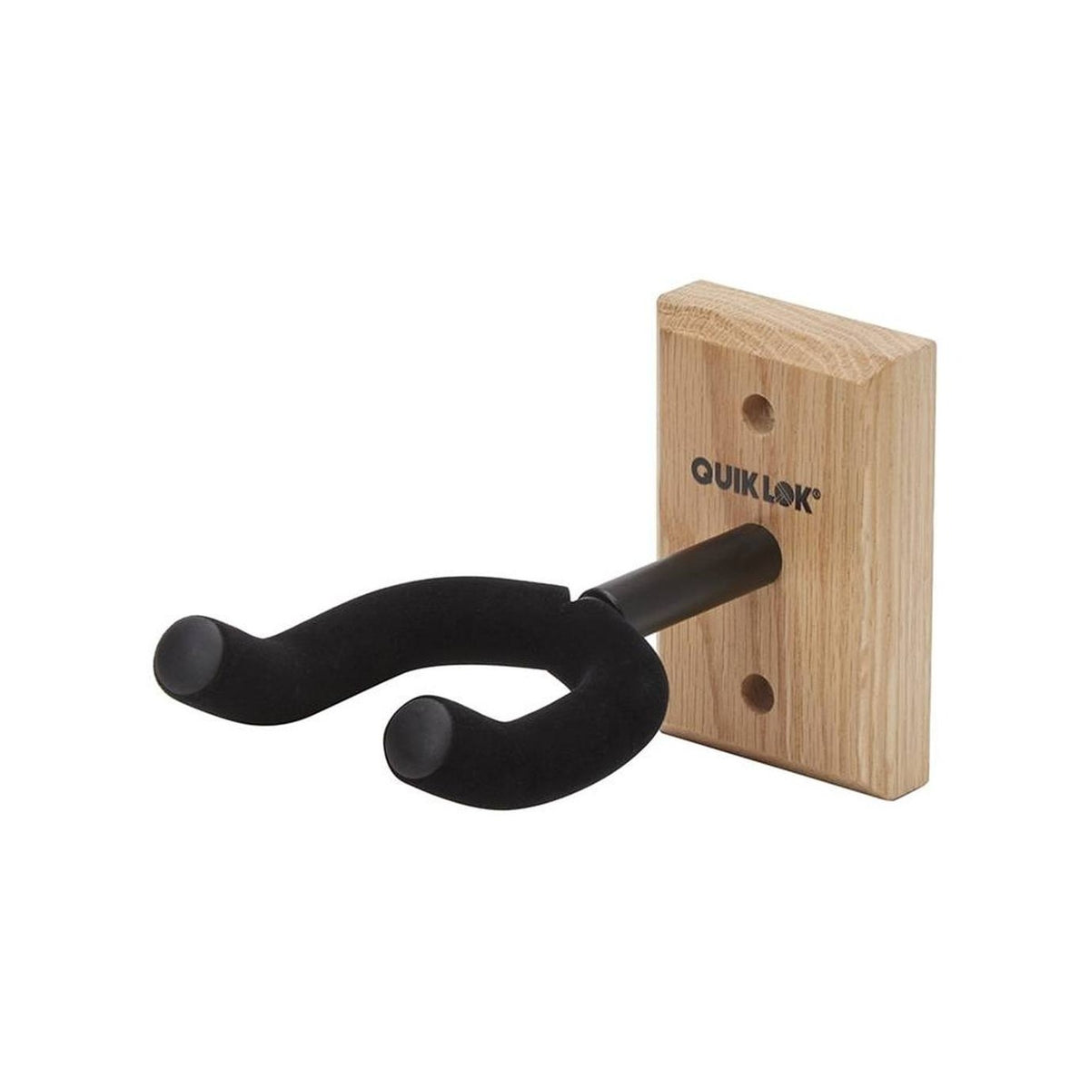 Quiklok GSW001 Wall-Mount Guitar & Bass Hanger With Oak Wooden Base 2