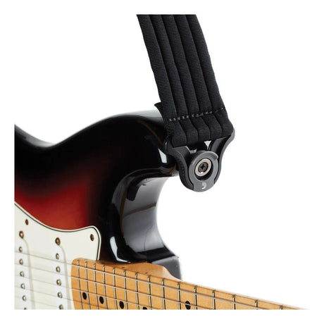 D'Addario Auto-Lock Padded Guitar Strap with Stripes - Black 50BAL01 4