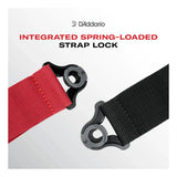 D'Addario Auto-Lock Nylon Guitar Strap - Blood Red 50BAL11 5