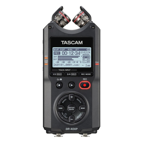 Tascam DR-40XP Portable 4-Track Digital Audio Recorder With 32-Bit Float Recording & USB-C Interface 1