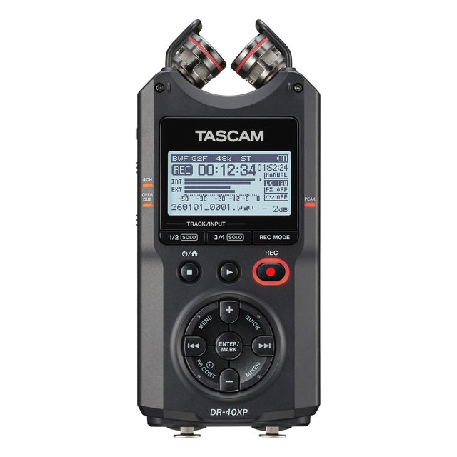 Tascam DR-40XP Portable 4-Track Digital Audio Recorder With 32-Bit Float Recording & USB-C Interface 1
