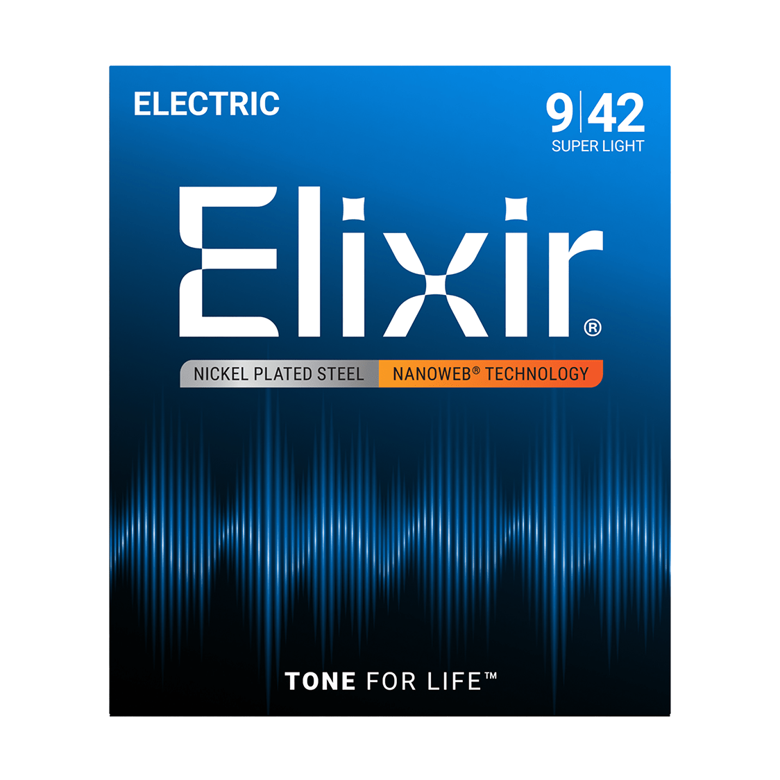Elixir NANOWEB Nickel Plated Steel Electric Guitar Strings, Super Light — 9-42