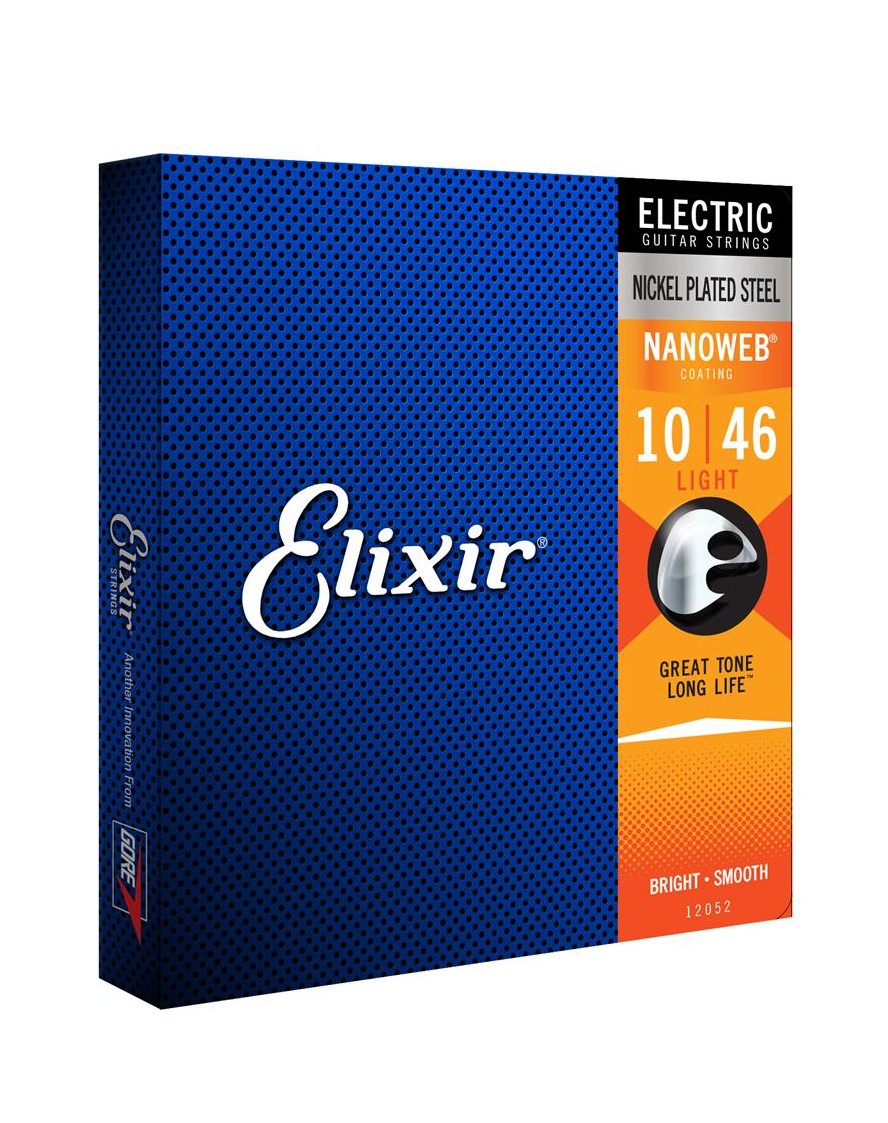 Elixir NANOWEB Nickel Plated Steel Electric Guitar Strings, Light — 10-46