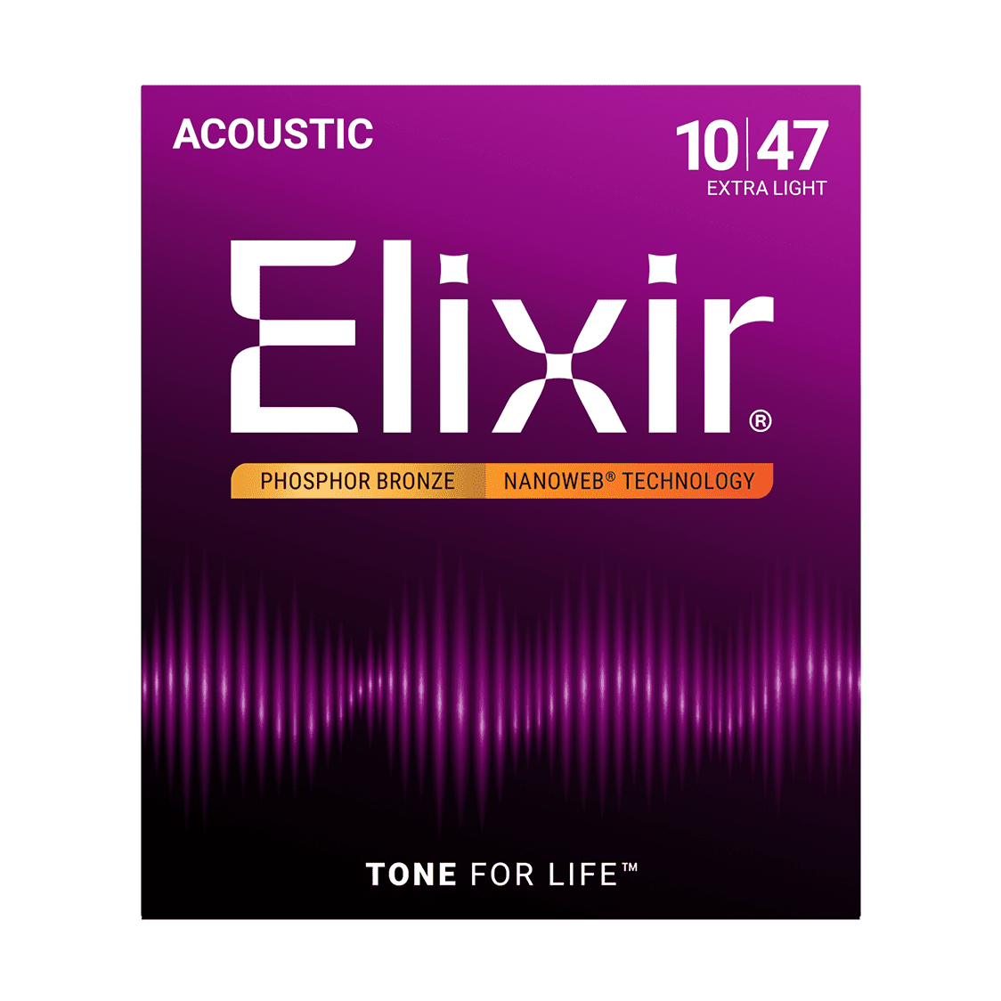 Elixir NANOWEB Phosphor Bronze Acoustic Guitar Strings, Extra Light — 10-47 2